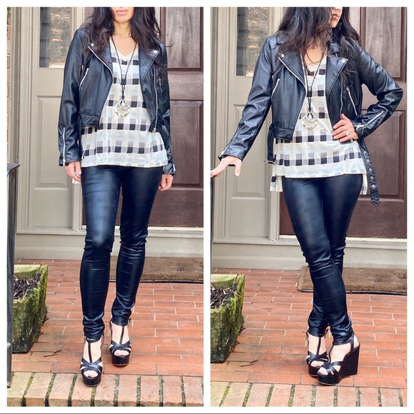 ✨LAST✨Faux Leather Zipper Moto Biker Jacket - Picture 8 of 8